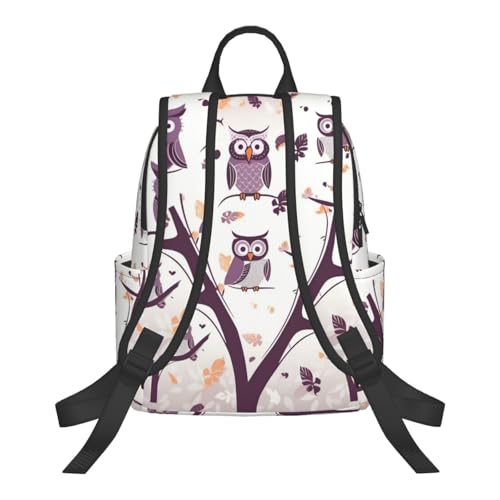 Sac à dos ordinateur portable hibou noir taille unique pour voyage
