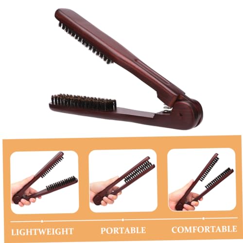 Cepillo alisador con pinza ergonómica doble para cabello miniatura 7