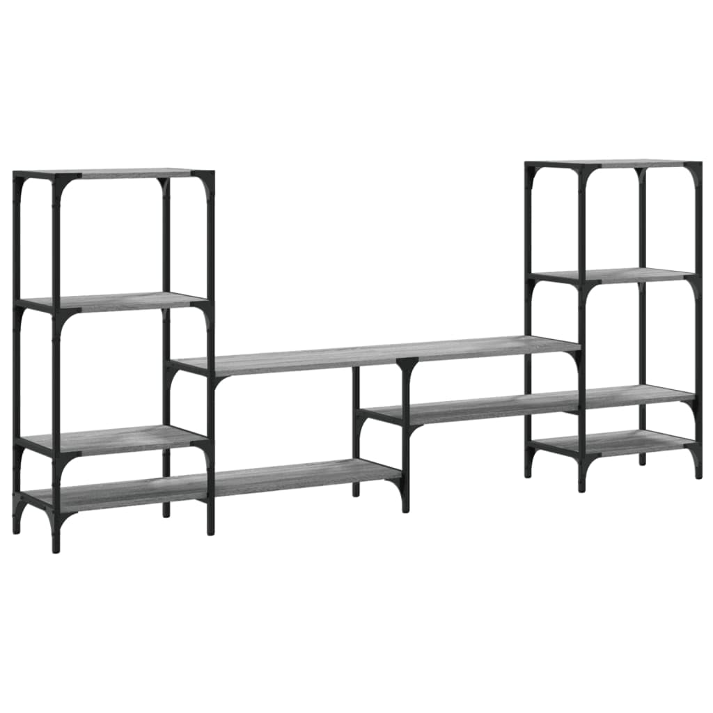 Mobile Porta TV Grigio Sonoma 206,5x28,5x95 cm in Legno | Mobiletto basso da soggiorno con ampi ripiani aperti per console e decoder, ideale per ottimizzare lo spazio.