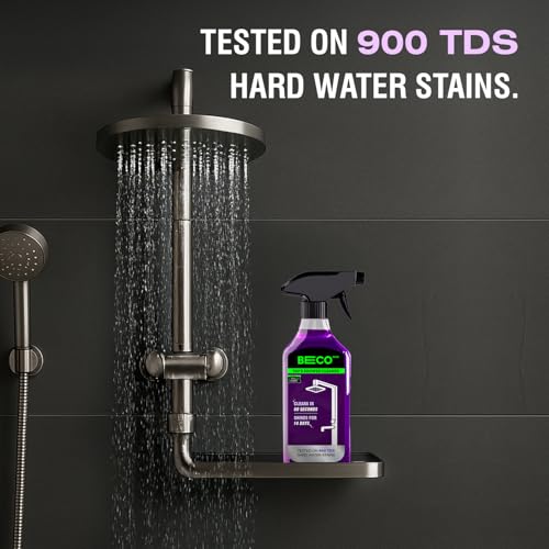 Image of Beco Tap-Shower & Limescale Remover -500 ml | Descaler Liquid | Instantly Removes Stains | Cleans in 60 seconds | Non-Toxic | Max Shine | Suitable for Bathroom, Taps, Showers,Tiles, Mirrors