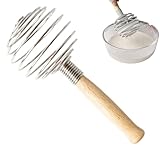 Schneebesen zum Kochen,Fadenquirlen zum Kochen | Küchengarde Mixer Teigquirl | Edelstahl Eier-Schneebesen Handmixer, Spiralquirl Holzgriff zum Mischen, Schlagen und Rühren