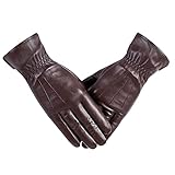 Kebesu Winter Womens Fashion Leather Gloves Warm Cashmere Lining Touchscreen Texting Windproof Driving Gloves