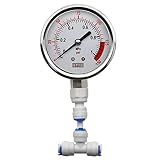 DIGITEN Water Pressure Gauge 0-1.0MPa 0-150psi 3/8' Water Pressure Meter for Reverse Osmosis System Pump