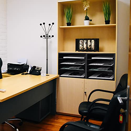 Gdindinfan Wood Desktop Letter Tray File Organizer, Paper Storage Mail Sorter With 3 Adjustable Drawer Boards For Home And Office, Black #TOP6