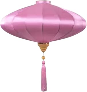 Chinese Silk Lantern Vintage Solid Color Vietnamese Hanging Lantern Outdoor Traditional Oriental Festival Lantern Lamp Shade for Spring Festival Wedding