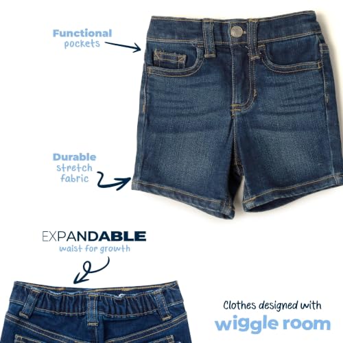 Gerber Toddler Unisex Denim Shorts, Dark Blue Denim Wash, 12 Months - image 4