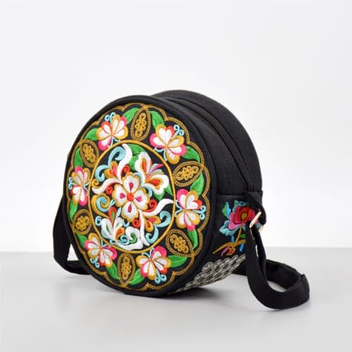 Embroidered Mini Messenger Bag Small Hanfu Ethnic Style Coin & Key Pouch For Mobile Phones(Peacock)4