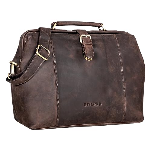 STILORD Johannes Vintage Mallette médicale Cuir Mallette médicale Sac Voyage Sac médecin...