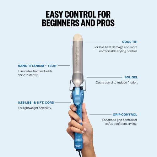 Image of BaBylissPRO Nano Titanium Spring Curling Iron, Professional Hair Wand, Tool for Stylists, Nano Titanium Technology for Tight Curls or Loose Waves