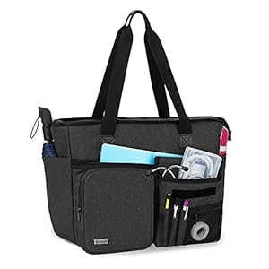 Trunab Nurse Tote Bag for Work with Padded 15.6” Laptop Sleeve, Black