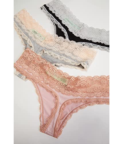 Honeydew Intimates Ahna 3-Pack Thong Black/Heather Grey/Gleam Sm #TOP1