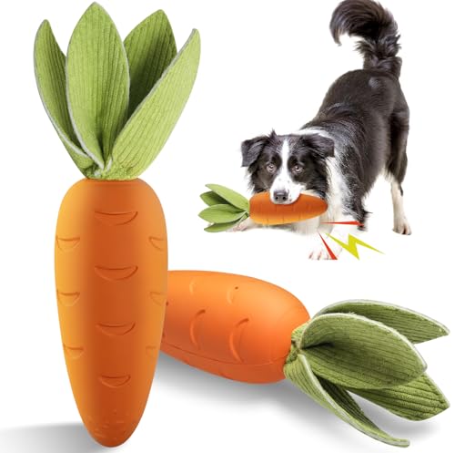 2TRUL Dog Toys for Aggressive Chewers, Interactive Squeaky Indestructible Dog Toys to Keep Them Busy, Reduce Boredom, Natural Rubber Chew Toys for Large Medium Breed, Puppy Tough Teething Toothbrush