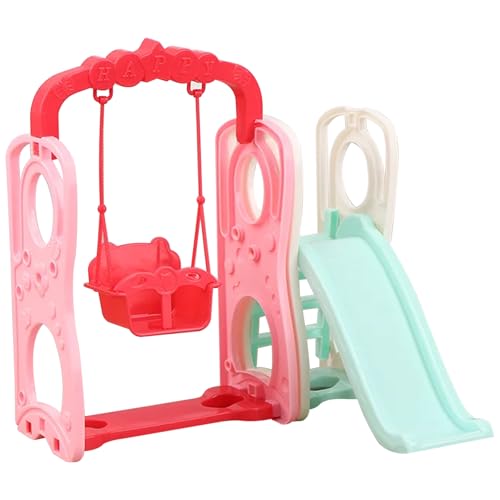 Doll Swing with Slide, 2PCS/Set Cute Realistic Dollhouse Accessories Funny DIY Miniature Baby Doll Swing Toy Plastic House Accessories Kids Playing Gift.