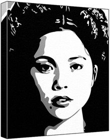 Rebecca Jackson Mendoza (100% Original Painting. Not A Print ) Acrylic Paint On Deep Framed Canvas (60 x 50 x 1.8 cm) 3-Colour Black/Grey/White-image-46