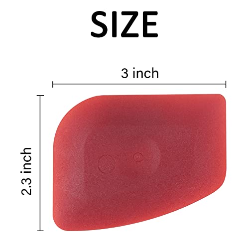 Azureblue Pan Scraper Dish Scraper Food Scraper Tool Plastic Pot Scraper Kitchen Scraper Grease Scraper Cast Iron Skillet Pan Scraper Tool for Cleaning (3 Pcs, Red)