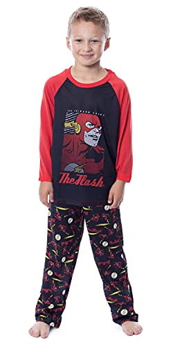 INTIMO DC Boys' Classic The Flash The Crimson Comet Raglan Sleep Pajama Set