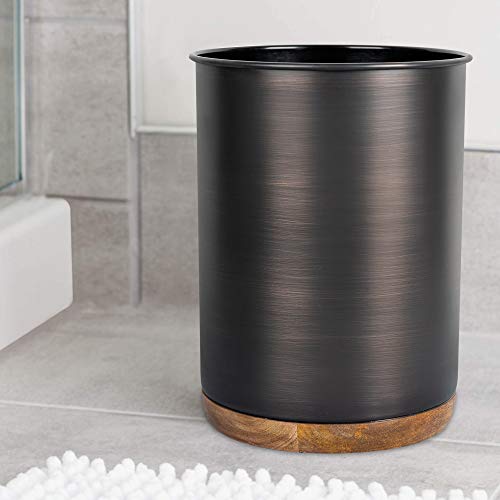 Nu Steel SL8H Salem Metal And Natural Wood Wastebasket thumb #3