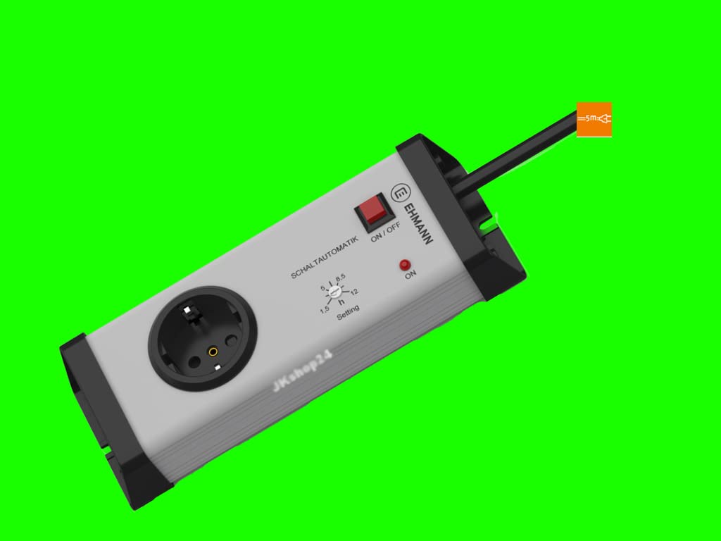 1-fach Sicherheits-Steckdosenleiste Zeitschaltung 1,5-12 Stunden mit 5,0m-Zuleitung | Zeitschalter/Zeitschaltuhr VARIO-LINEA Zeitschalt-Steckdose | max. 250 V ~, 50 Hz, 16 A, 3.600 W | 0223x00012a05