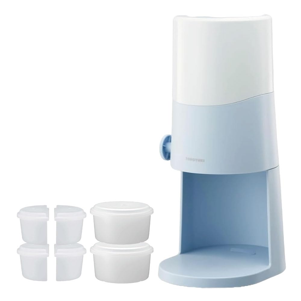 Amazon | 【製氷カップ4個増量】電動ふわふわとろ雪 かき氷器 ブルー