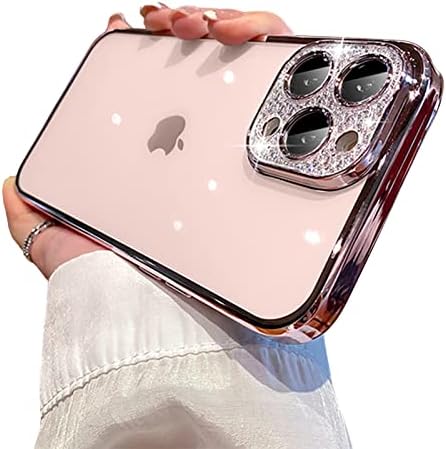 Amazon Com Cooweek Clear Case For Iphone 12 Pro Max Case Glitter Luxury Cute Sparkle Rhinestone Case With Bling Camera Lens Protector Design For Women Girly Rose Gold 6 7 Inch Cell Phones Accessories