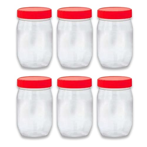 QUANTA Lot de 6 bocaux en plastique transparents hermétiques, empilables sans BPA réutilisables et durables