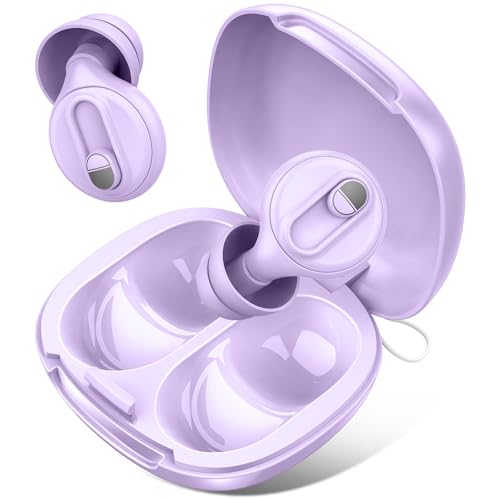 Tapones Ajustables para Dormir-2 Modos, 17-35dB Tapones Oidos Silicona Cancelacion de Ruido con Sola/Doble Almohadilla para Dormir/Concentrarse-7 Pares de Tapones XS/S/M/L con Diseño Magnético Morado