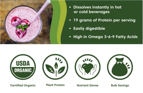 Wilderness Poets, Cold Pressed Organic Hemp Protein Powder, 19 G (32 Ounce - 2 Pound) #TOP3