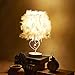 Surpars House Heart Shape White Feather Deco Table Lamp Crystal Bedside Table Lamp