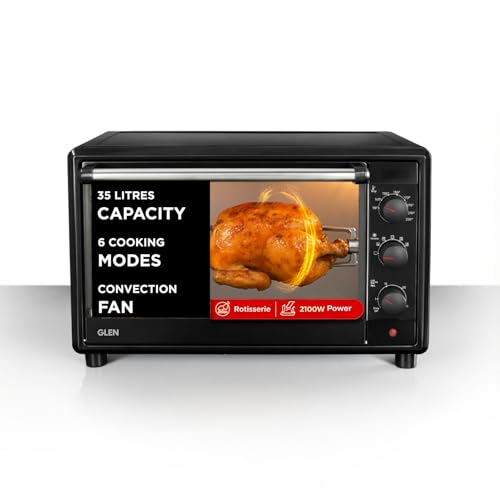Image of Glen Multi-Function OTG for Kitchen 35 Litre, 2100W, Oven Toaster Griller with 6 Heating Modes, Rotisserie, Convection Fan, Temp. Control, Bake, Grill & Toast,Oven for Baking - Black (SA5035BLRC)