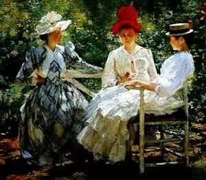 Peinture à l'huile In a Garden Tarbell 30x36 pour illuminer un mur sombre