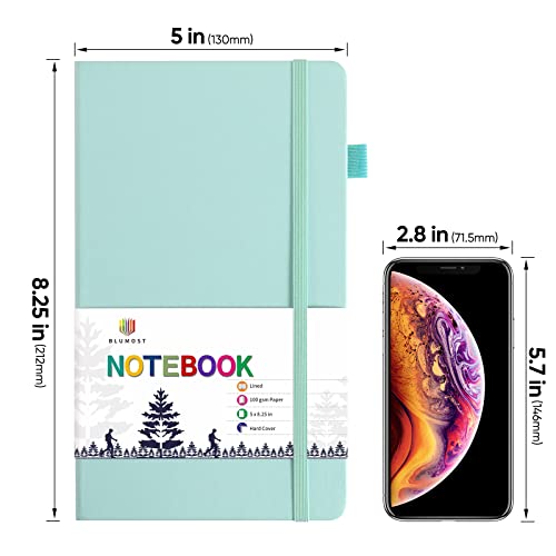 Carnet ligné menthe A5 avec porte-stylo et couverture rigide - 3