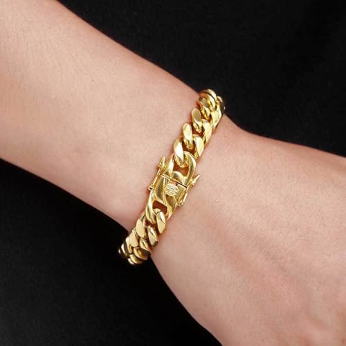 Solid 18K gold bracelet suitable for both men and women, Miami Cuban bracelet, Valentine's Day, birthday, Christmas gift box packaging, mesh bracelet4