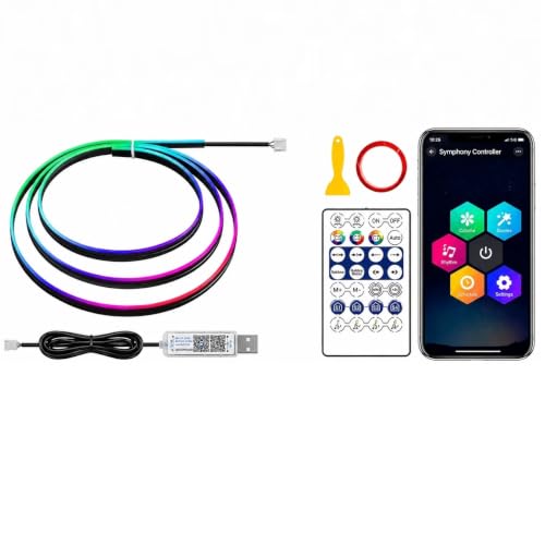 Image of AUTO SNAP Multicolor Music Controlled 111 CM Sound Activated Car Interior Decoration Dashboard Ambient Lighting USB K4 Magic Lights with Remote & Mobile Application Control