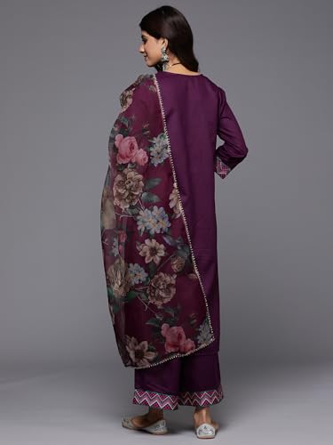 Image of INDO ERA Women's Cotton Yoke Design Kurta Pant With Dupatta