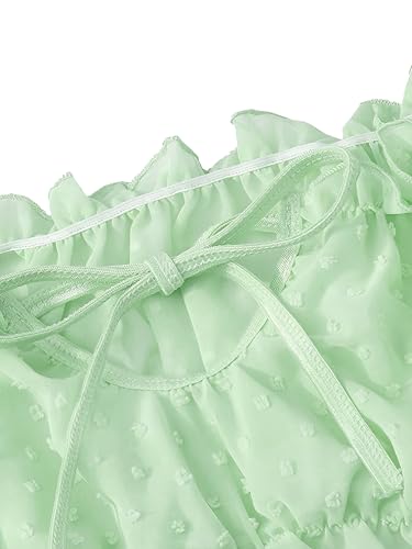 Image of Lilosy Sexy Stretch Ruffle Tie Sheer Mesh Lingerie Set Outfits