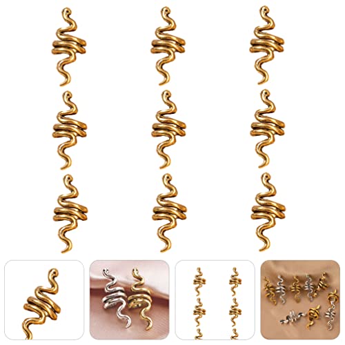 Lurrose 9pcs Hair Spiral Beads Snake Braids Spiral Coils Hair Accessories Loc Hair Jewelry Accessories Braid Cuffs Braid Hair Accessories Braid for Hair - Image 3