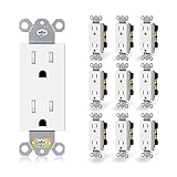 Duplex Receptacle Electrical Outlet, 15A Standard Residential Grade Tamper-Resistant, 2 Pole 3 Wire,