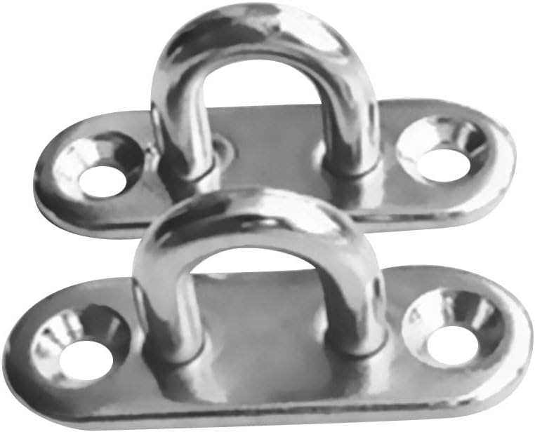MUNSAR 316 Marine Grade Stainless Steel Oblong Pad Eye Plate Hook Boat Staple 6mm