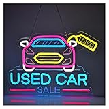 XENITE Néon Enseignes lumineuses Decor Enseigne Lumineuse Néon Used Car Sale À Intensité Variable Pour Voitures Atelier Camion Réparation Automobile Salle D'exposition Décoration 28cmx39.2cm