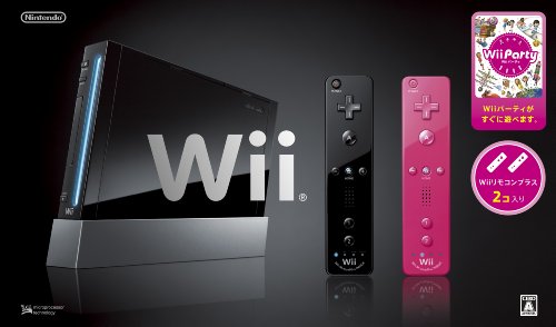 Wii本体(クロ) Wiiリモコンプラス2個、Wiiパーティ同梱 