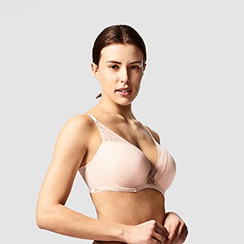Chantelle Festivite Lace Plunge Bra Nude Blush 32F #TOP2