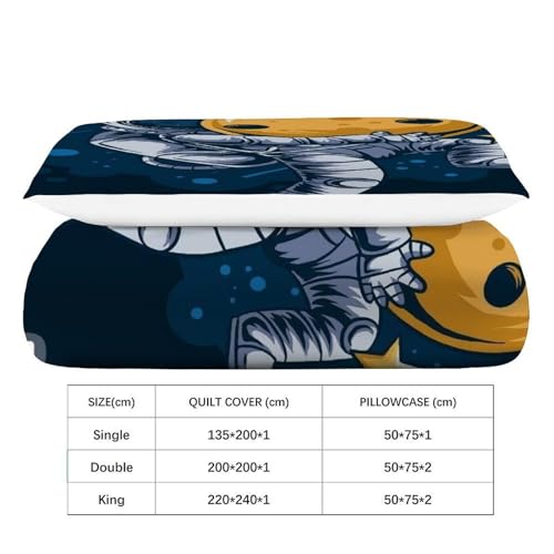 Housse de couette starry sky anti-plis en microfibre confortable pour lit 1 place - 4