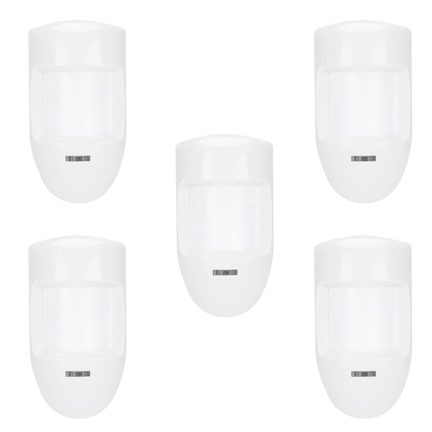 Bstepompre White 5X 12V Wired Dual Pir Motion Sensor Infrared Probe Burglar Alarm Detector Home Security System