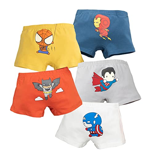 FORUSKY Lot de 5 boxers en coton pour enfant, 5-pack M, 3 ans Cover