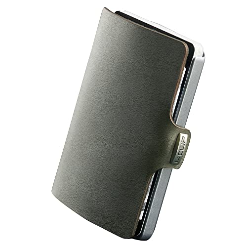 Image of I-CLIP Original Cardholder with Moneyclip -Smooth Leather Slim Wallet - Leather Wallet - Premium Wallet - Cardholder - Soft Touch Black Olive