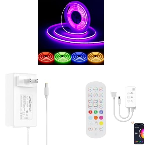 Tira LED RGB COB 6.1m con controlador y fuente de poder miniatura 1
