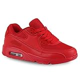 puma lack sneaker quietschen  Stiefelparadies Damen Sport Lack Sneakers Schnürer Sneaker Low Lauf Runners MetallicNeon Leder-Optik CamouflageGlitzer Schuhe 110747 Rot 38 Flandell