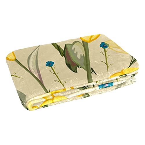 Couverture douce et chaude à motif tulipes isolation thermique optimale