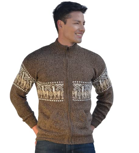 Gamboa Alpaca Sweater for Men Light and Softness Wool Pullover Crewneck Knitted Fall Winter Sweaters