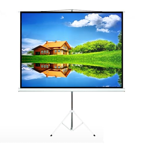 Maclean MC-680 Écran sur trépied 200 x 200 cm 112 - Écran de projection mobile - Format 1:1 avec trépied - Chiffon blanc mat Gain 1.0 - Pour home cinéma, bureau, présentations, salle de conférence et